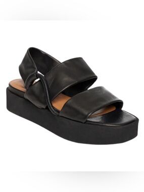 COCLICO Imna Black Leather Platform Sandals 39